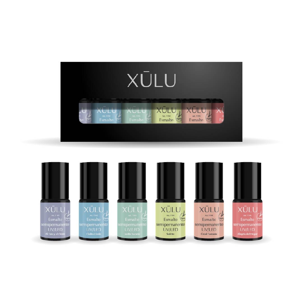 Z10001 X&Uacute;LU PACK X 6 ESMALTES UV PASTEL POP